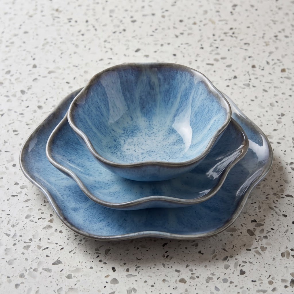 Ocean Bloom Irregular Ceramic Plate
