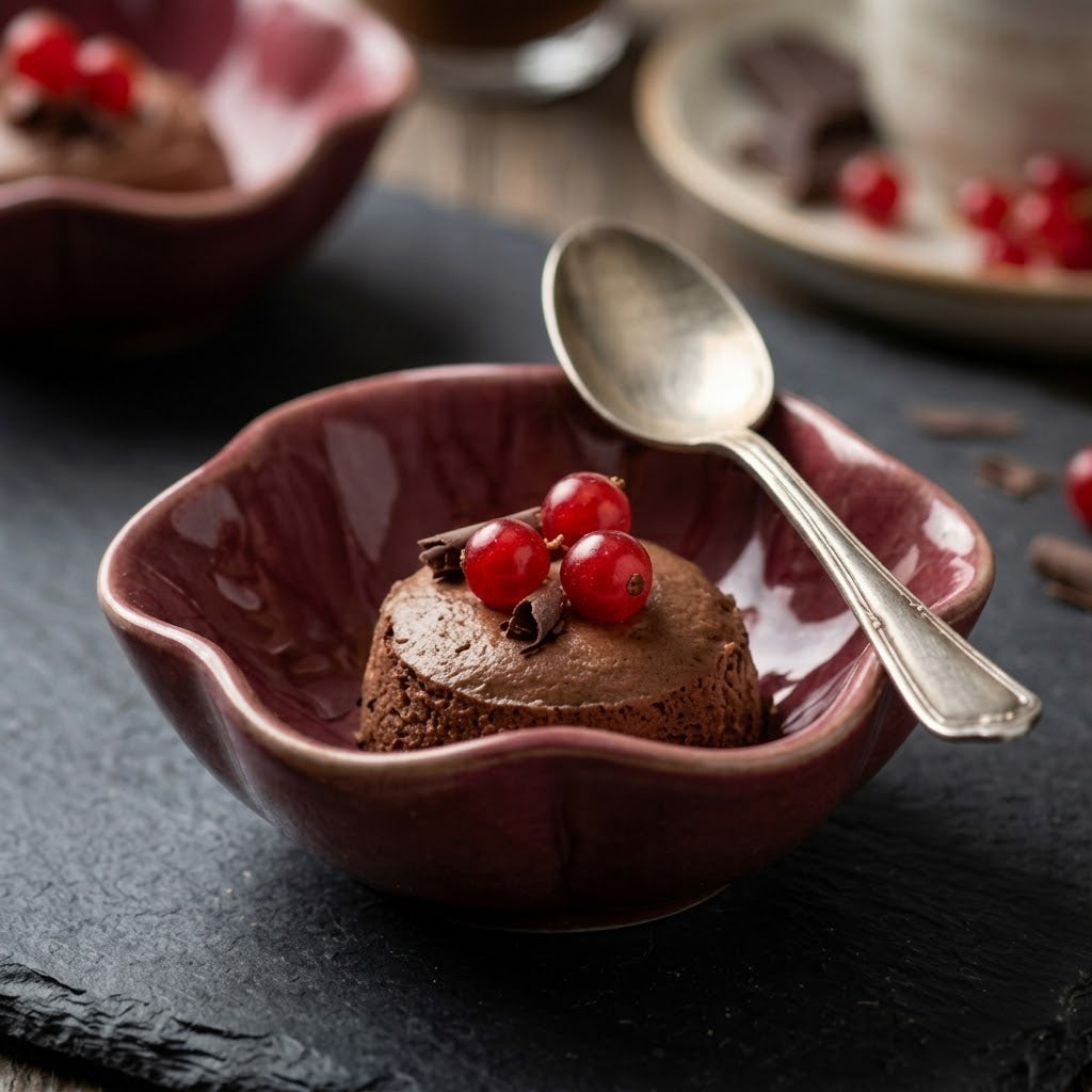 Crimson Bloom Irregular Ceramic Plate