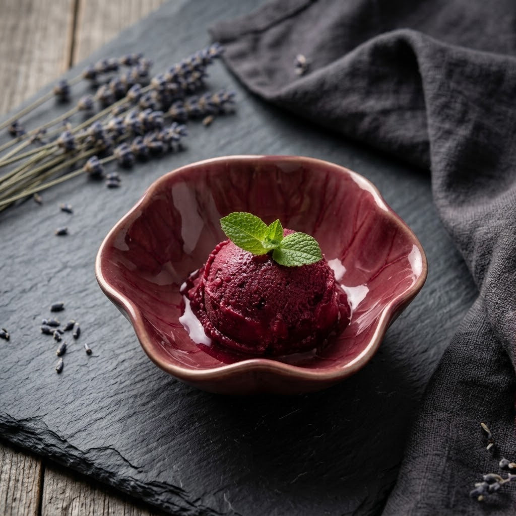 Crimson Bloom Irregular Ceramic Plate
