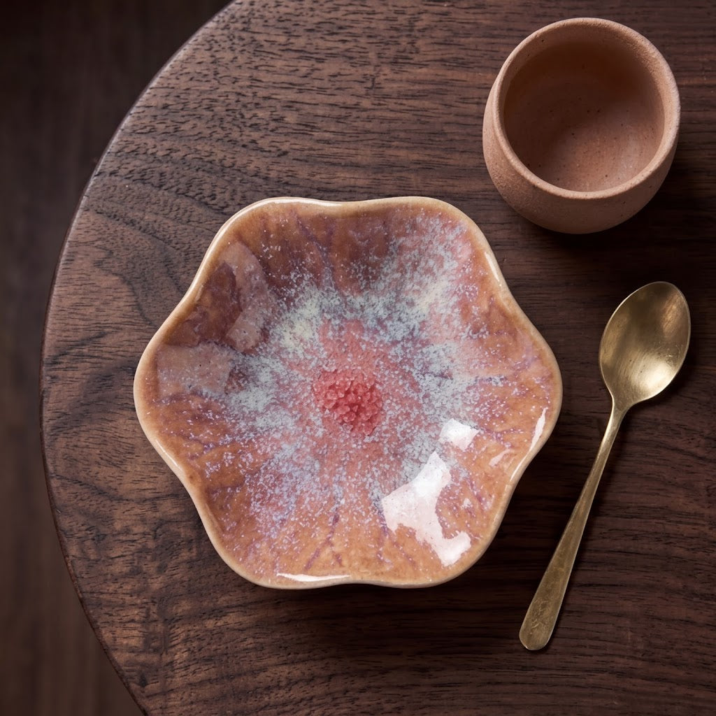 Blush Petal Irregular Ceramic Plate
