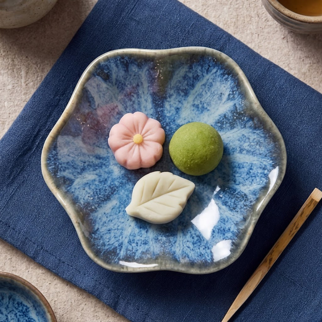 Arctic Bloom Irregular Ceramic Plate