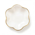 Ivory Petal Gold Rim Ceramic Plate