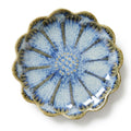 Frosted Azure Scalloped Ceramic Plate