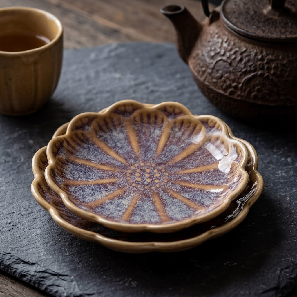 Lavender Dusk Scalloped Ceramic Plate