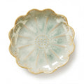 Celadon Bloom Scalloped Ceramic Plate