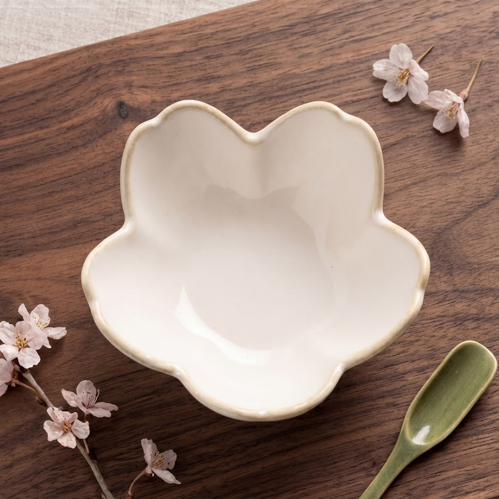Ivory Blossom Ceramic Bowl