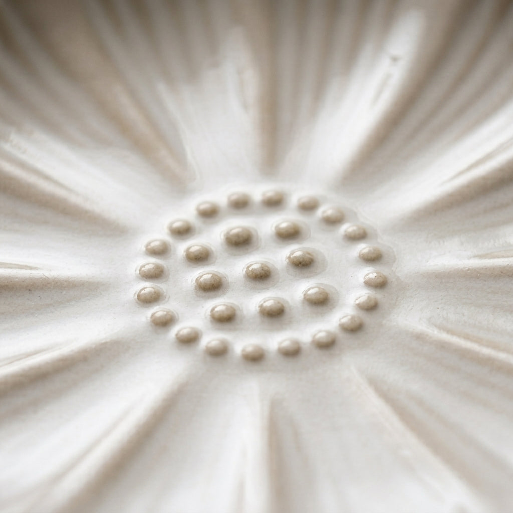Pearl Petal Scalloped Ceramic Plate