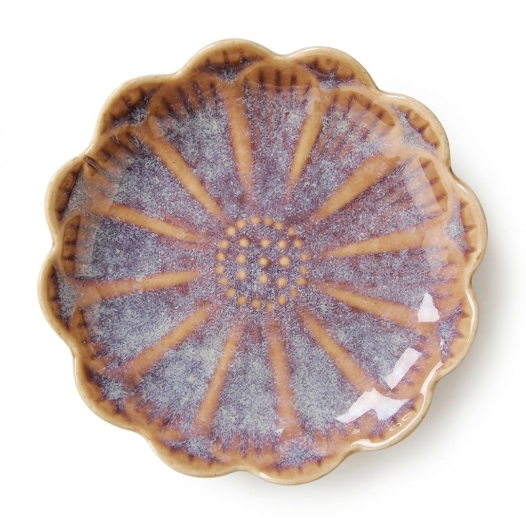 Lavender Dusk Scalloped Ceramic Plate