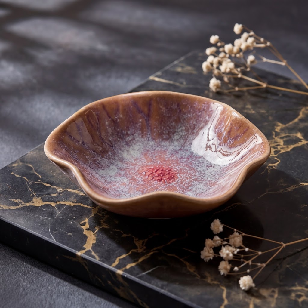 Blush Petal Irregular Ceramic Plate